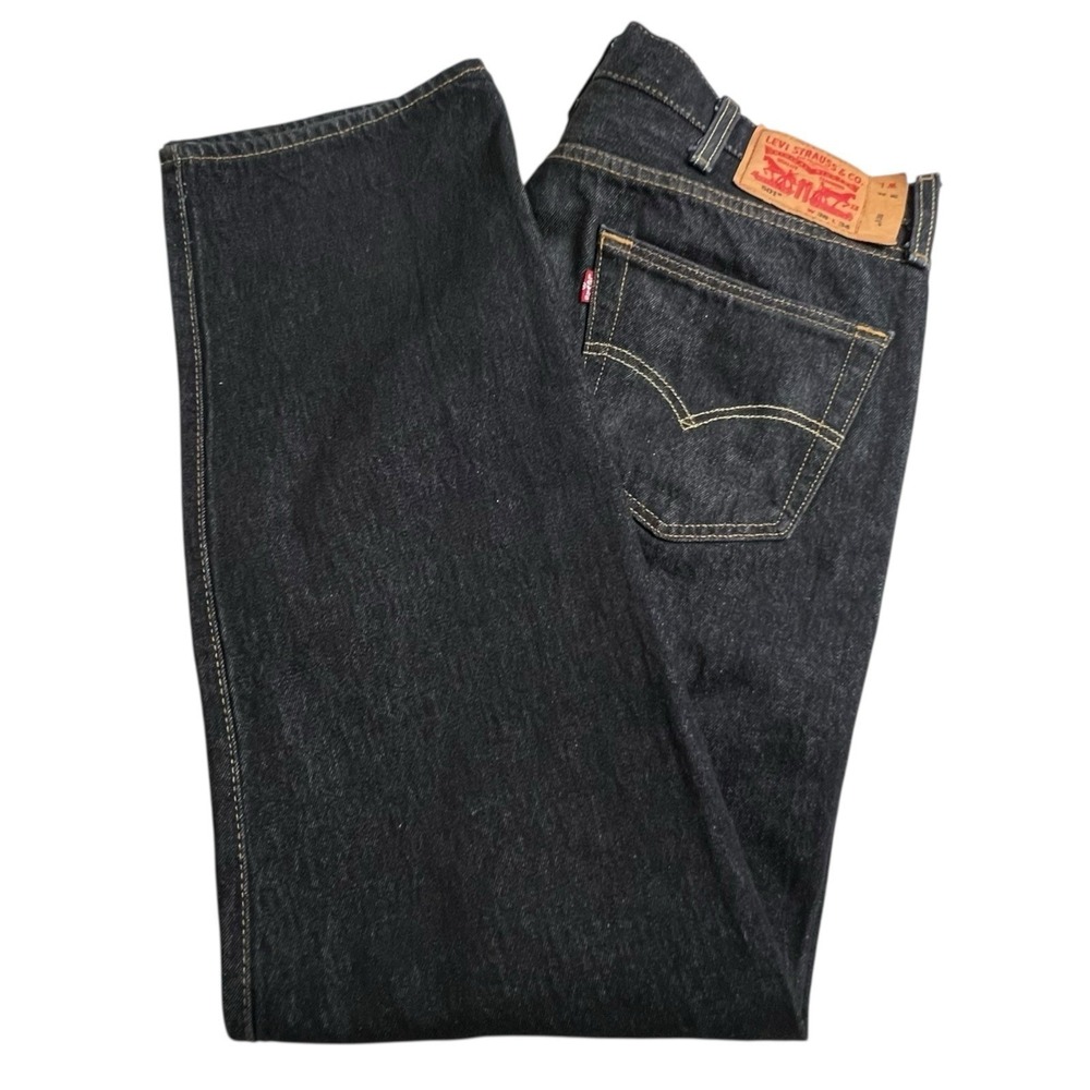 Levis Mens 38X31‎ 501 Straight Leg Button Fly Jeans Black (Tag 38X34)
